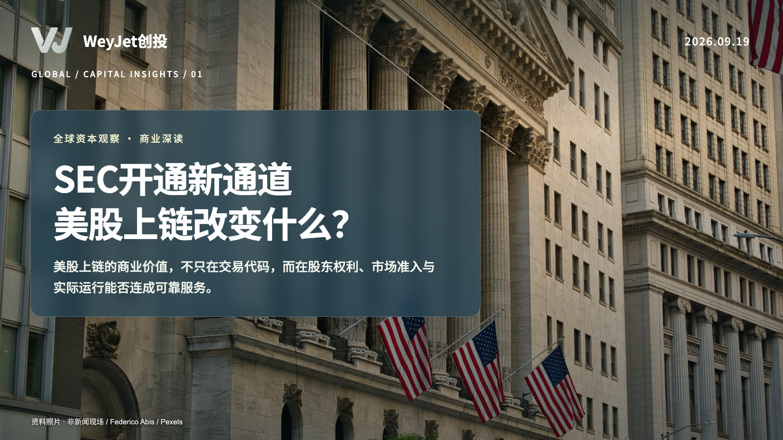美股代币化主题资料照片与WeyJet原创分析标题