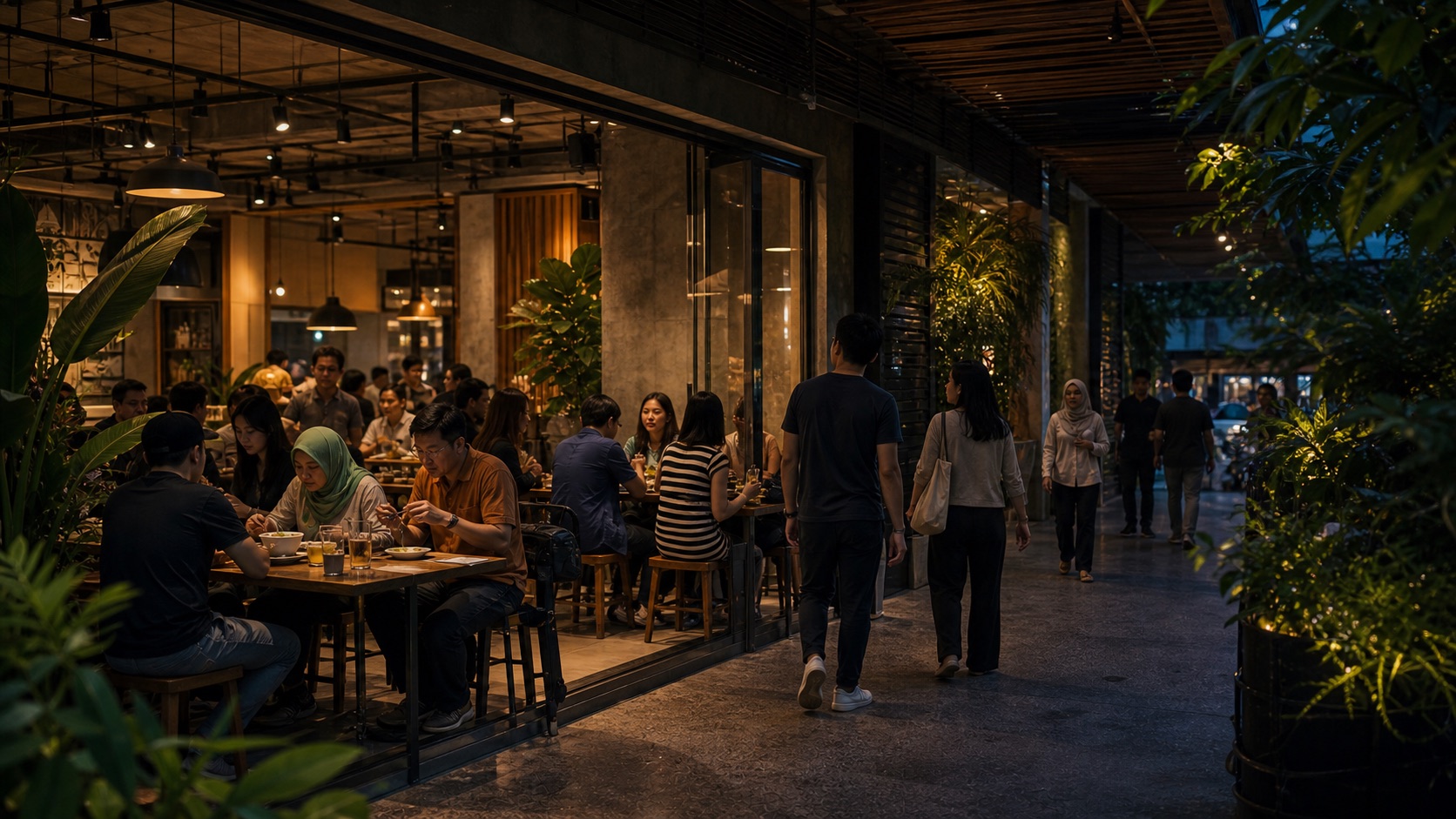 马来西亚 · 吉隆坡城市商业街与正在营业的门店场景
